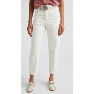 $695 ELEVENTY Made in Italy High Waisted Straight Leg Bull Pants Sz 6 Stretchy